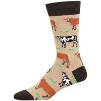 Socksmith Men's 'Mooove Over' Cow Socks Quality Cotton Mix Novelty Cattle Lover Gift (Beige) | Size: Standard