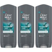 Dove Men's Men+Care 3-in-1 'Hair, Body & Face Wash' Eucalyptus, 3x400ml in Grey