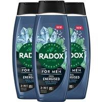 Radox Men's 3x Mineral Therapy Feel Energised 2in1 'Shower Gel' & Shampoo for Men, 450ml in Navy