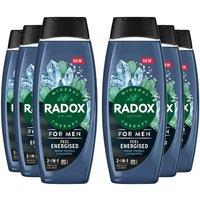 Radox Men's 6x Mineral Therapy Feel Energised 2in1 'Shower Gel' & Shampoo for Men, 450ml in Navy