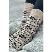 The Alphabet Gift Shop Men's Thermal Wool Sock in Light Sand | Size: 6-11