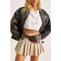 NastyGal Women's Studded Fashion Waist Belt in Brown