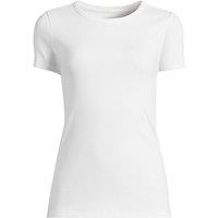 Lands' End Women's Micro Rib Crew Neck T-shirt in White | Size: 20