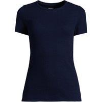 Lands' End Women's Micro Rib Crew Neck T-shirt in Dark Navy | Size: 20