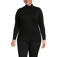Lands' End Women's Plus Cosy Thermaskin Roll Neck Thermal Top in Black | Size: 28-30