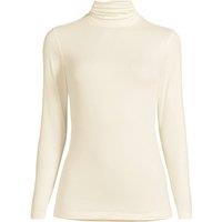 Lands' End Women's Cosy Thermaskin Roll Neck Thermal Top in Ivory | Size: 14-16