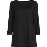 Lands' End Women's Long Sleeve Supima Boatneck Tunic Top in Black | Size: 14-16