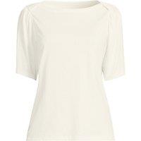 Lands' End Women's Plus Supima Cotton Boatneck Top in Ivory | Size: 20-22