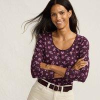 Lands' End Women's Petite Cotton Modal Scoop Neck Top in Burgundy | Size: 10-12