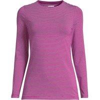 Lands' End Women's Cotton Modal Long Sleeve Crew Neck Top in Raspberry | Size: 20