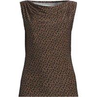 Lands' End Women's Plus Silky Knit Drapey Boatneck Sleeveless Top in Light Brown | Size: 24-26