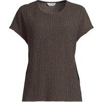 Lands' End Women's Petite Crinkle Shirt in Dark Brown | Size: 10-12