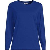 Lands' End Women's Petite Long Sleeve Supima Cotton Crew Neck Top in Cobalt | Size: 8