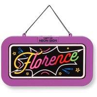 History & Heraldry Women's Light Up Neon Name Sign - Florence in Purple