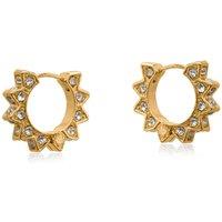BIG METAL LONDON Women's Sirens Crown Huggies Earrings in Gold | Size: 2 cm