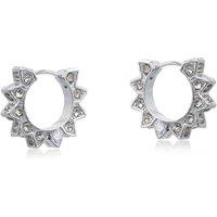 BIG METAL LONDON Women's Sirens Crown Huggies Earrings in Silver | Size: 2 cm