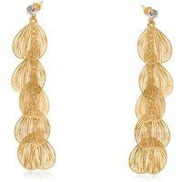 BIG METAL LONDON Women's Malena Feather Long Dangle Earrings in Gold | Size: 10