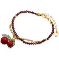 BIG METAL LONDON Women's Hortense Small Cherry Beaded Bracelet in Brown | Size: 15 cm