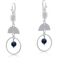 BIG METAL LONDON Women's Delphi Dream Ritual Statement Earrings in Silver | Size: 6 cm