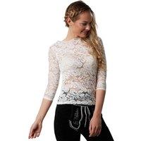 tectake Women's Luise Traditional German Blouse in White | Size: Medium