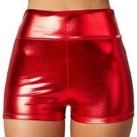 tectake Women's Metallic Shorts in Red | Size: 2XL