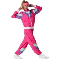 tectake Women's Fancy Dress Costume - Retro 80S 90S Tracksuit in Pink | Size: Small