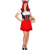 tectake Women's Adult Little Wolf Riding Hood Costume in Red | Size: Medium