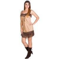 tectake Women's Native American Dress With Hairband in Brown | Size: Large
