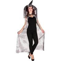 tectake Women's Witch's Costume With Pointy Hat in Black | Size: Small