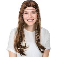 tectake Women's Stone Age Wig in Brown