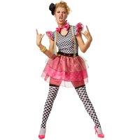 tectake Women's Neon Clown Costume in Pink | Size: XL