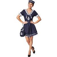 tectake Women's Sailor Lady Costume in Blue | Size: Small