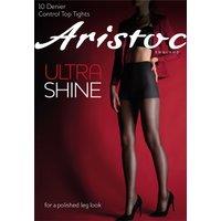 Aristoc Women's 10 Denier Ultra Shine Control Top Tights - Mid Grey | Size: Small