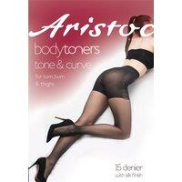 Aristoc Women's 15 Denier Bodytoners Tum, Bum & Thigh Toner Tights - Black | Size: XL