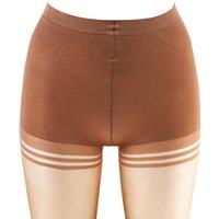 Pretty Polly Women's Nylons 10 Denier Gloss Secret Slimmer Tights - Nude | Size: S/M