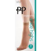 Pretty Polly Women's Legworks 15 Denier Legworks Comfort Top Ankle Highs 3 Pair Pack - Nude