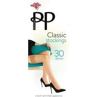 Pretty Polly Women's Classic 30 Denier Classic Stockings - Nude