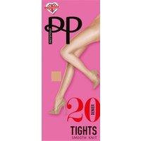 Pretty Polly Women's Everyday 20 Denier Smooth Knit Tights - Light Beige | Size: XL