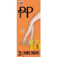 Pretty Polly Women's Everyday 15 Denier Knee Highs 3 Pair Pack - Mid Grey