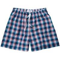Love to Sleep Women's Check Pyjama Sleep Shorts in Turquoise | Size: 10