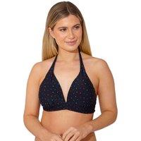 Scuba Women's Halter Neck Bikini Top in True Black | Size: 16