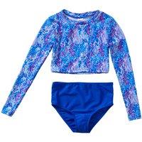 H2O Women's Leopard Long Sleeve Rash Top & Briefs Set in Cobalt | Size: 15 Years
