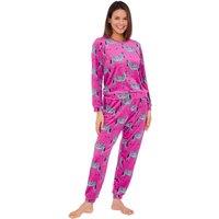 Love to Sleep Women's Luxury Velour Pyjama Set in Bright Pink | Size: 20-22