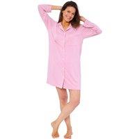 Love to Sleep Women's Soft Touch Piped Nightshirt in Pale Pink | Size: 12-14