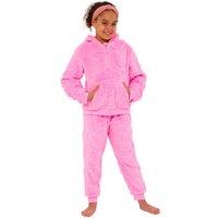 Cozy n Dozy Women's Hearts Embossed Lounge Set in Pink | Size: 15 Years