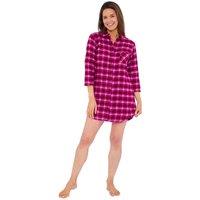 Love to Sleep Women's Flannel Button Through Nightshirt in Plum | Size: 18