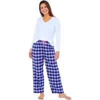 Love to Sleep Women's V Neck Check Pyjama Set in Navy | Size: 12