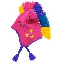 Hats Hats Hats Women's Unicorn Tassled Knit Hat in Fuchsia
