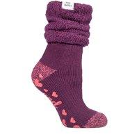 SOCKSHOP Heat Holders Women's 1 Pair Lounge Cosy Slouch Socks in Wine | Size: 4-8