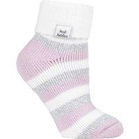 SOCKSHOP Heat Holders Women's 1 Pair Sleep Rib Turn Over Cuff Socks in Cream | Size: 4-8
